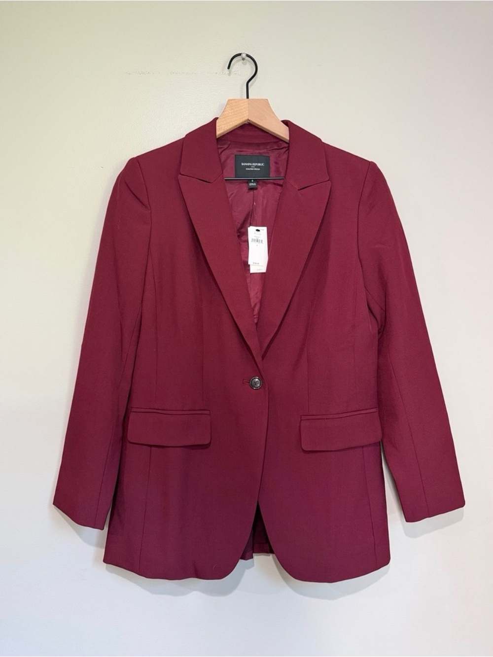 NWT - Banana Republic Women's Dark Red/Burgundy Single-Button Blazer